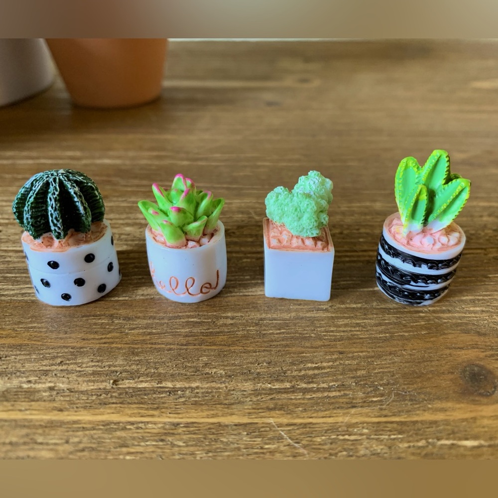 Cactus Succulent 4 Piece Mini Figurine Set - Picture 3 of 6